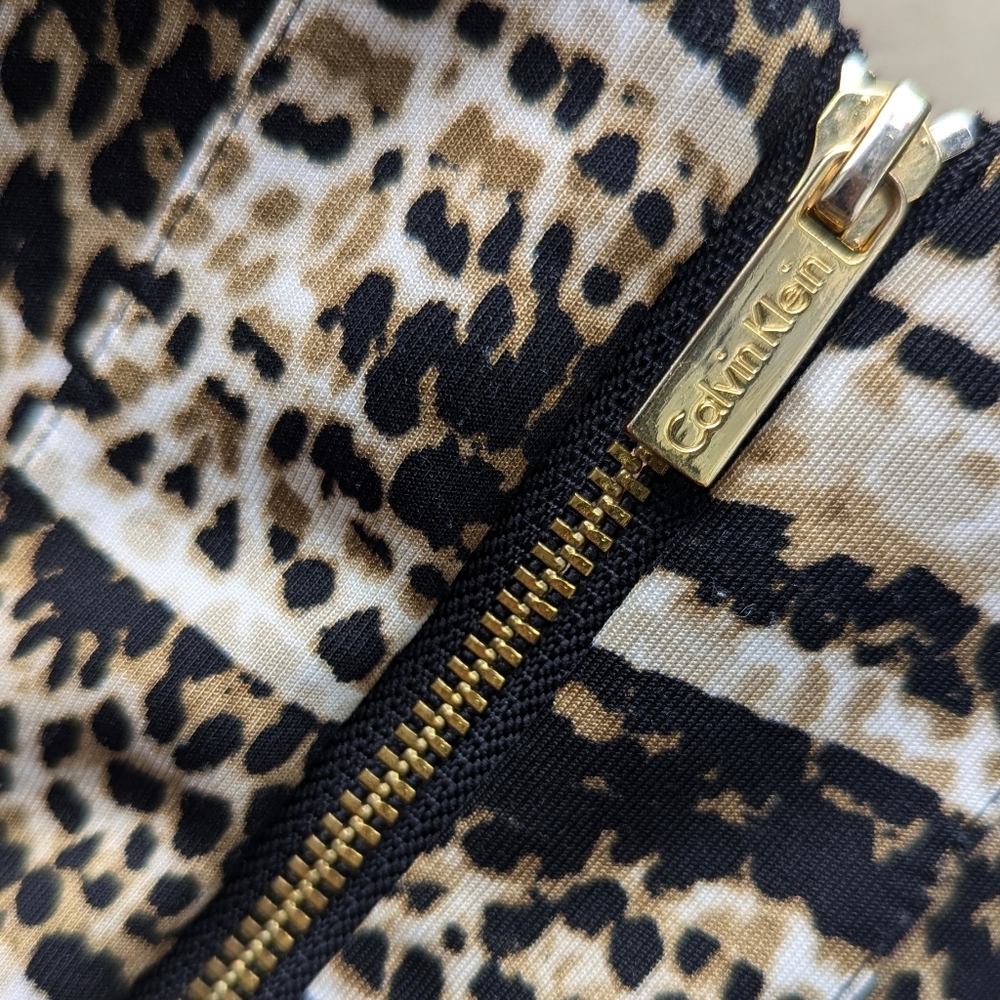 Calvin Klein Fit and Flare A-line Cheetah Print Dress - Picture 6 of 6
